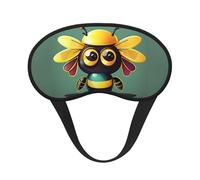 Máscara de dormir con estampado de abeja de dibujos animados para personas que duermen de lado, bonita máscara opaca para el hogar o viajes