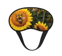 Máscara de dormir con estampado de abejas de girasol para personas que duermen de lado, bonita máscara opaca para el hogar o viajes