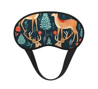 Máscara de dormir con estampado de alce de árbol de Navidad para personas que duermen de lado, máscara opaca en forma de copa, para hombres y mujeres