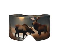 Máscara de dormir con estampado de alce y oso de ciervo, fundas suaves para los ojos, antifaz de bloqueo de luz para viajes, yoga y siesta