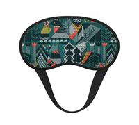 Máscara de dormir con estampado de animales verdes para personas que duermen de lado, bonita máscara opaca para el hogar o viajes
