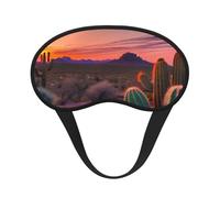Máscara de dormir con estampado de atardecer y desierto de cactus para personas que duermen de lado, máscara opaca en forma de copa, para hombres y mujeres