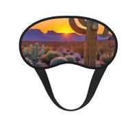 Máscara de dormir con estampado de atardeceres del desierto de cactus para personas que duermen de lado, máscara opaca en forma de copa, para hombres y mujeres