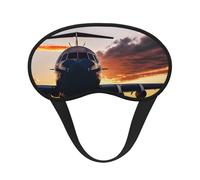 Máscara de dormir con estampado de avión al atardecer para dormir de lado, bonita máscara opaca para el hogar o viajes