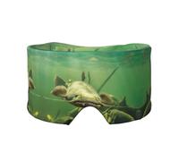 Máscara de dormir con estampado de bagre submarino para hombres y mujeres, cubierta suave para los ojos, diadema insonorizada para dormir, para viajes, siesta