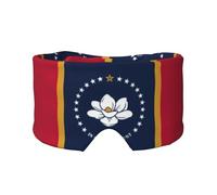 Máscara de dormir con estampado de bandera del estado de Mississippi, cubierta suave para los ojos, antifaz de bloqueo de luz para viajes, yoga y siesta