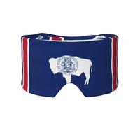 Máscara de dormir con estampado de bandera del estado de Wyoming, cubierta suave para los ojos, antifaz de bloqueo de luz para viajes, yoga y siesta