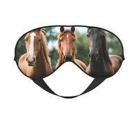 Máscara de dormir con estampado de caballos de animales, vendas nocturnas, cubierta suave para sombra de ojos para mujeres y hombres, para viajes, siesta y meditación