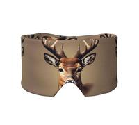 Máscara de dormir con estampado de cabeza de ciervo para hombres y mujeres, cubierta suave para los ojos, diadema insonorizada para viajes, siesta