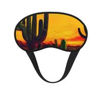 Máscara de dormir con estampado de cactus en el desierto para personas que duermen de lado, máscara opaca en forma de copa, para hombres y mujeres
