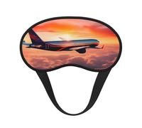 Máscara de dormir con estampado de cielo de avión para personas que duermen de lado, máscara opaca en forma de copa, para hombres y mujeres