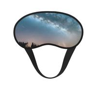 Máscara de dormir con estampado de cielo nocturno y árboles para personas que duermen de lado, máscara opaca en forma de copa, para hombres y mujeres