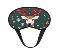Máscara de dormir con estampado de ciervo de Navidad para personas que duermen de lado, máscara opaca en forma de copa, para hombres y mujeres