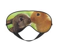 Máscara de dormir con estampado de conejo para parejas, máscara de ojos vendados, sombra de ojos para dormir por la noche, viajes, aviones