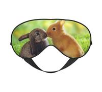 Máscara de dormir con estampado de conejo y amor, máscara de ojos vendados, sombra de ojos para dormir por la noche, viajes, aviones