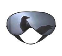 Máscara de dormir con estampado de cuervos, venda nocturna, cubierta suave para sombra de ojos para mujeres y hombres, para viajes, siesta y meditación