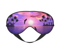 Máscara de dormir con estampado de delfines de puesta de sol, máscara de ojos, cubierta de ojos para dormir por la noche, viajes, avión, Ues