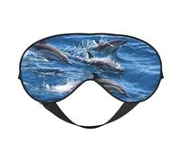 Máscara de dormir con estampado de delfines en el mar, máscara de ojos vendados, sombra de ojos para dormir por la noche, viajes, aviones
