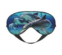 Máscara de dormir con estampado de delfines, máscara para los ojos, cubierta de ojos, sombra de ojos para dormir por la noche, viajes, aviones