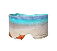 Máscara de dormir con estampado de estrella de mar, playa y océano, fundas suaves para los ojos, antifaz de bloqueo de luz para viajes, yoga y siesta