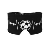 Máscara de dormir con estampado de fútbol con texto en inglés "I Love Soccer Print", fundas suaves para los ojos, antifaz de bloqueo de luz para viajes, yoga y siesta