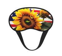 Máscara de dormir con estampado de girasol y bandera estadounidense para personas que duermen de lado, bonita máscara opaca para el hogar o viajes