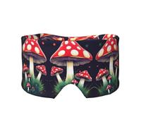 Máscara de dormir con estampado de hongos mágicos para hombres y mujeres, cubierta suave para los ojos, diadema insonorizada para dormir, para viajes, siesta