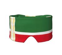 Máscara de dormir con estampado de la bandera de la República de Chechenia para hombres y mujeres, cubierta suave para los ojos, orejeras insonorizadas para viajes, siesta
