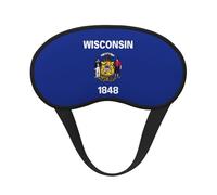 Máscara de dormir con estampado de la bandera del estado de Wisconsin para personas que duermen de lado, máscara opaca en forma de copa, para hombres y mujeres