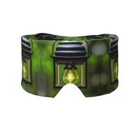 Máscara de dormir con estampado de luciérnaga y linterna, bloquea la luz, suave y cómoda, con diadema de pasta ajustable