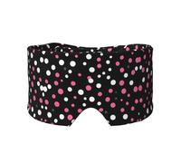 Máscara de dormir con estampado de lunares negros para hombres y mujeres, cubierta suave para los ojos, diadema insonorizada para viajes, siesta