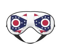 Máscara de dormir con estampado de mapa de la bandera del estado de Ohio, máscara suave con correa ajustable para dormir, viajar y relajarse