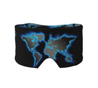 Máscara de dormir con estampado de mapa del mundo, fundas suaves para los ojos, antifaz de bloqueo de luz para viajes, yoga y siesta