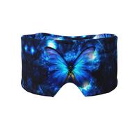 Máscara de dormir con estampado de mariposa azul, fundas suaves para los ojos, antifaz con bloqueo de luz para viajes, yoga y siesta