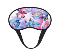 Máscara de dormir con estampado de mariposa colorida, máscara de dormir para mujeres y hombres, para la oscuridad total, reduce la hinchazón de la máscara de ojos