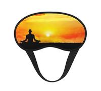 Máscara de dormir con estampado de meditación y yoga, máscara de dormir para mujeres y hombres, para una oscuridad total, reduce la hinchazón de los ojos