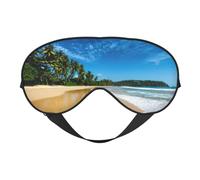 Máscara de dormir con estampado de olas de cielo claro, venda nocturna para los ojos, cubierta suave para mujeres y hombres, para viajes, siesta y meditación