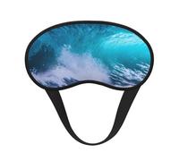 Máscara de dormir con estampado de olas oceánicas azules para personas que duermen de lado, máscara opaca en forma de copa, para hombres y mujeres