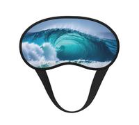 Máscara de dormir con estampado de olas oceánicas para personas que duermen de lado, bonita máscara opaca para el hogar o viajes
