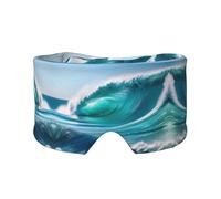 Máscara de dormir con estampado de ondas de cielo transparente, bloquea la luz, suave y cómoda, con diadema de pasta ajustable