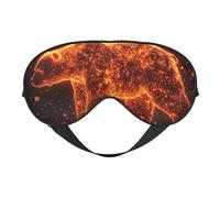 Máscara de dormir con estampado de oso de fuego con correa ajustable, cómoda cubierta para los ojos para viajes, yoga, siestas, dormir y relajarse