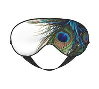 Máscara de dormir con estampado de plumas de pavo real, máscara de ojos vendados, sombra de ojos para dormir por la noche, viajes, aviones