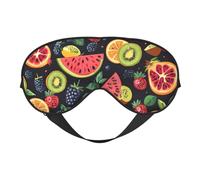 Máscara de dormir con estampado de sandía y fruta de la pasión con correa ajustable, cómoda cubierta para los ojos para viajes, yoga, siestas, dormir y relajarse