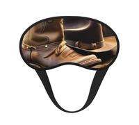 Máscara de dormir con estampado de sombrero y botas de vaquero para personas que duermen de lado, bonita máscara opaca para el hogar o viajes