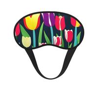 Máscara de dormir con estampado de tulipanes coloridos para dormir de lado, bonita máscara opaca para el hogar o viajes