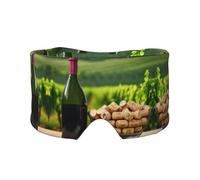 Máscara de dormir con estampado de uvas y corchos para botella de vino, bloquea la luz, suave y cómoda, con diadema de pasta ajustable