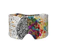 Máscara de dormir con estampado de ventaja del cerebro izquierdo y derecho para hombres y mujeres, cubierta suave para los ojos, diadema insonorizada para viajes, siesta