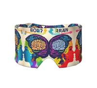 Máscara de dormir con estampado de ventaja del cerebro izquierdo y derecho para hombres y mujeres, cubierta suave para los ojos, diadema insonorizada para viajes, siesta