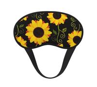 Máscara de dormir con estampado floral de girasol para personas que duermen de lado, bonita máscara opaca para ojos para el hogar o viajes