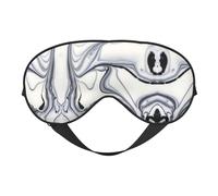 Máscara de dormir con estampado mixto de pintura blanca y negra, vendaje nocturno, cubierta suave para sombra de ojos para mujeres y hombres, para viajes, siesta y meditación
